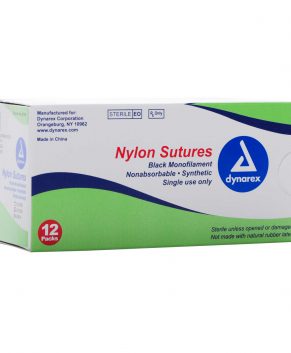 Nylon Sutures-Non Absorbable Synthetic, Black, 6-0, C3 Needle, L-18