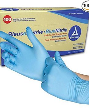 Nitrile Exam Gloves, 1pair of gloves per bag, L, Blue, 500/1pr/Cs