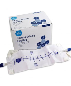 Urinary Leg Bags Sterile, Large, 1000ml w/valve, 4/12/Cs