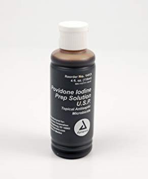 Povidone Iodine Prep Solution, 4 oz, 48/cs