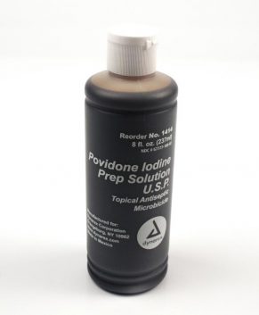 Povidone Iodine Prep Solution, 8 oz, 24/Cs