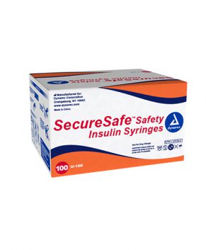 SecureSafe Safety Insulin Syringe - 1ml (New Mechanism), 29G, 1/2