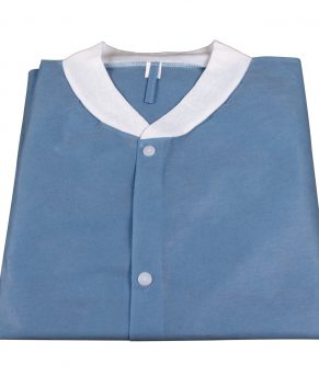 Lab Coat w/out Pockets, BLUE XLarge, 3bags/10pcs/cs