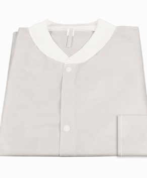 Lab Coat w/ Pockets: WHITE Medium, 3bags/10pcs/cs
