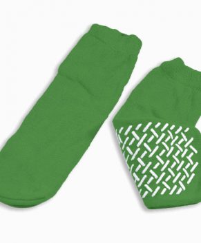 Double Sided Slipper Socks, M, Green, 48/Cs