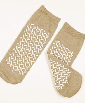 Double Sided Slipper Socks, XL, Beige, 48/Cs