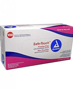 Safe-Touch Latex Exam Gloves Powder Free, L, 10/100/Cs