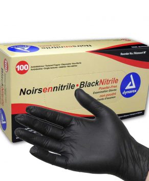 Black Nitrile Exam Gloves Powder Free, M, Black, 10/100/Cs