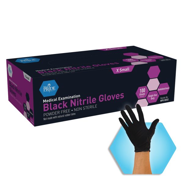 Black Nitrile Exam - Sm - N/S - Powder Free -100/Box