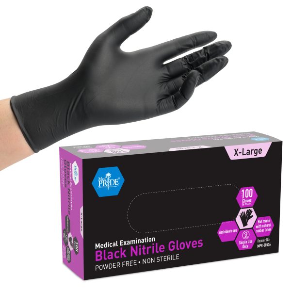 Black Nitrile Exam - XL - N/S - Powder Free - 100/Box