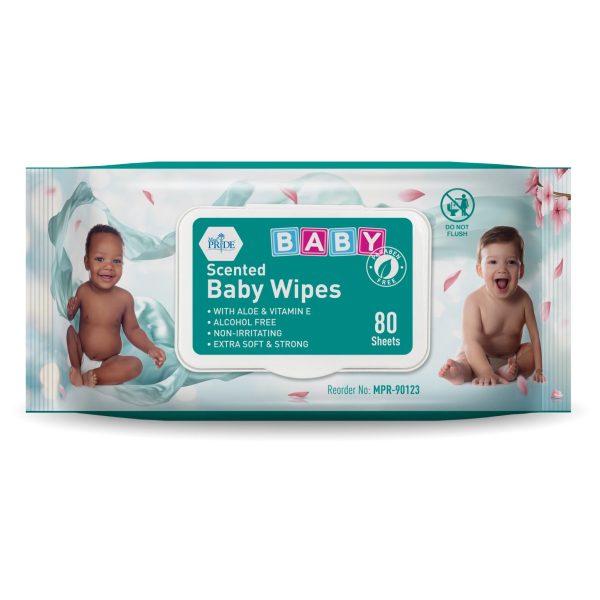 Baby Wipes - Scented - Blue  80 per Box