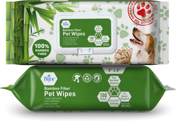 Med Pride Pet Wipes - 8"x8", 2/4/100/cs.