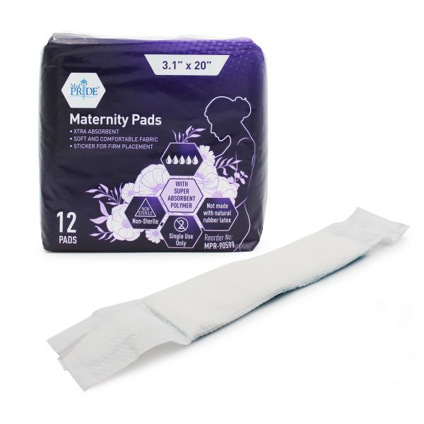 Maternity Pads - 16 gram - 3.1" x 20" - 24/12/cs.