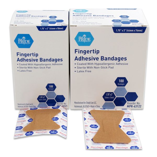 Adhesive Bandage - Fabric Fingertip 1.75" x 2", Sterile - 24/100/cs.