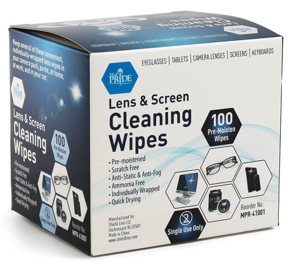 Lens Cleaning Wipes - 6" x 5"- 50/100/cs.