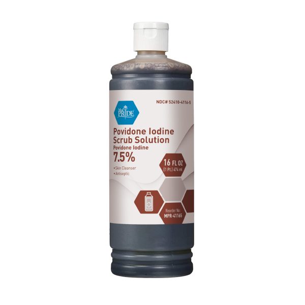 Povidone Iodine Scrub Solution - 16oz. - 24/cs.
