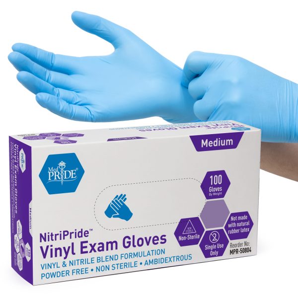 Synthetic Vinyl Exam Gloves - Md - N/S - Powder Free - 10/100/cs.