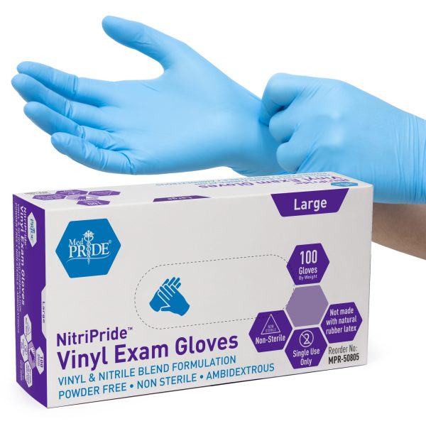 Synthetic Vinyl Exam Gloves - Lrg - N/S - Powder Free - 10/100/cs.