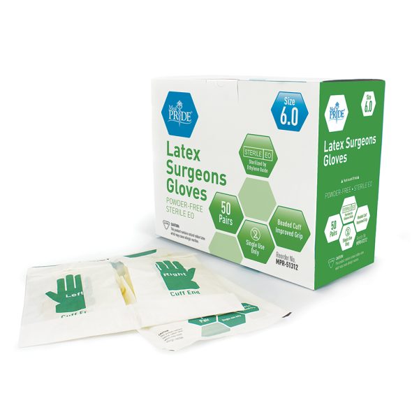 Latex Surgeons Gloves - Sterile - Powder Free - Pairs - 6.0 - 4/50pr/cs.