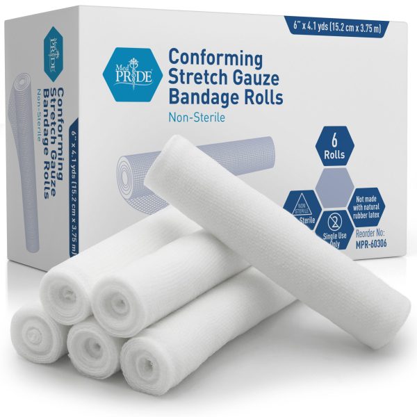 Stretch Gauze Bandage Roll - N/S - 6" - 8/6/cs.