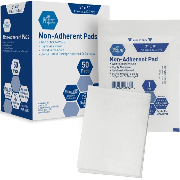 Non-Adherent Pad - Sterile - 3x8 - 12/50/cs.