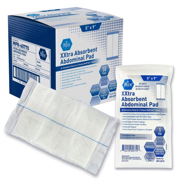 Extra Absorbent Abdominal Pad - 5x9 - Sterile - 12/50/cs.