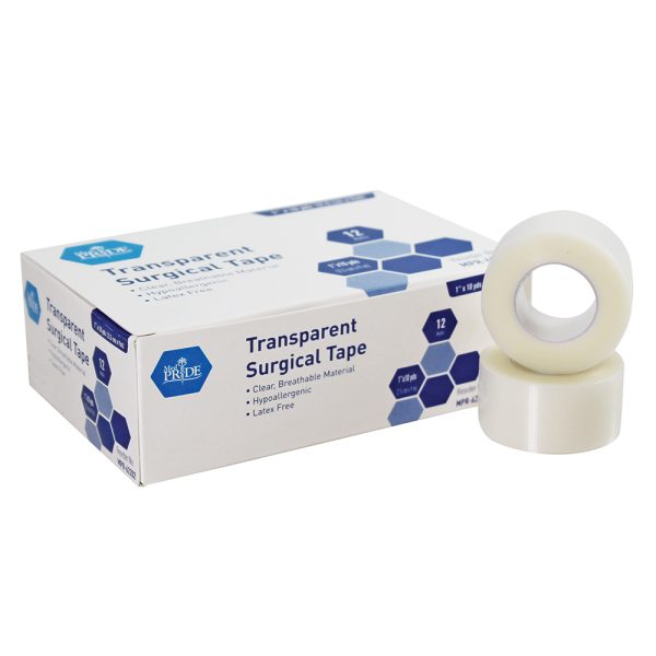 Clear Surgical Tape - 1" x 10 yds. -12/12/cs.