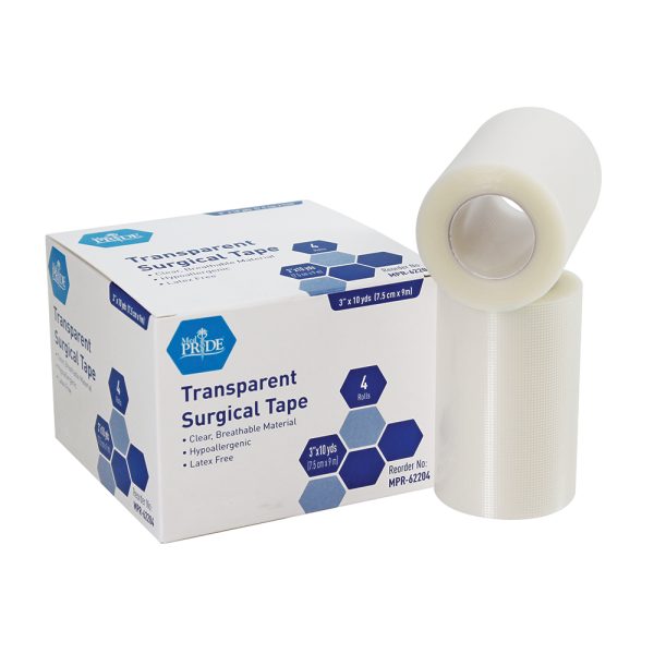 Clear Surgical Tape - 3" x 10 yds. - 12/4/cs.