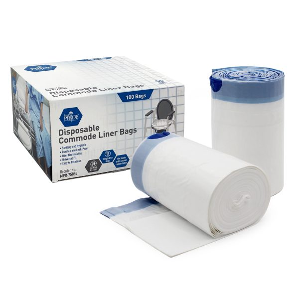 Commode Liner LDPE White, 100ct/6/cs.