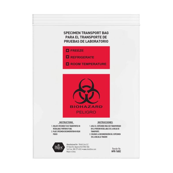 Biohazard Bags 8x10 - 10/100/cs.