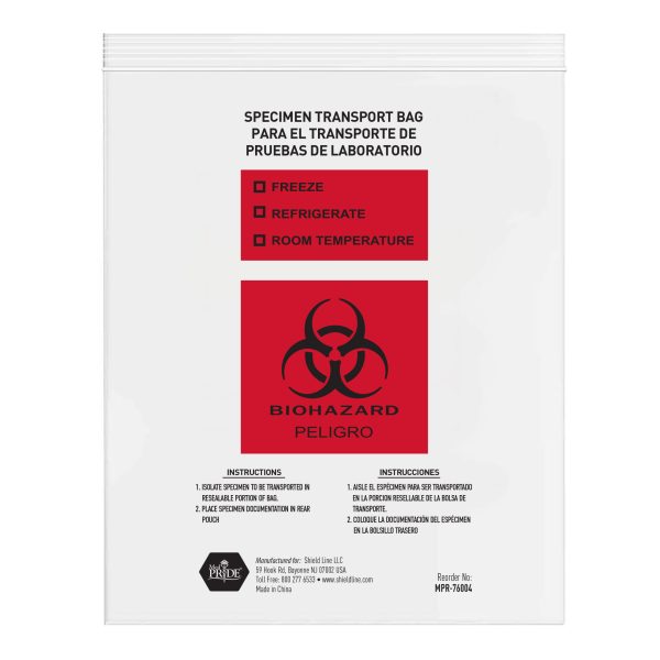 Biohazard Bags 10x12 - 10/100/cs.