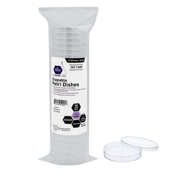 Petri Dishes Slippable, 15x90mm, Sterile -  25/20/cs